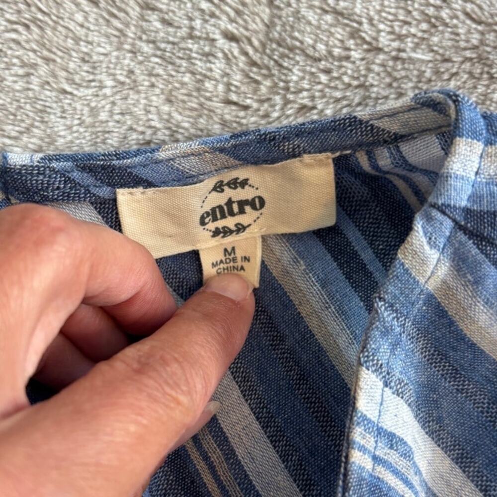entro Striped Midi Sleeveless Dress Medium Blue - Picture 6 of 9